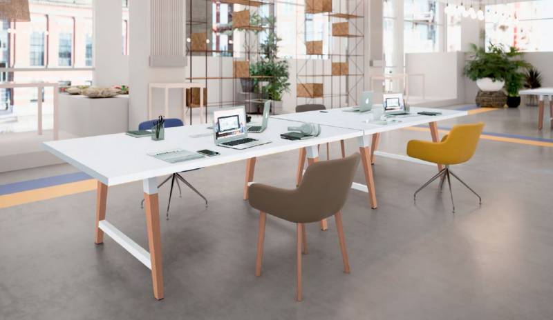 table cohésion pieds bois